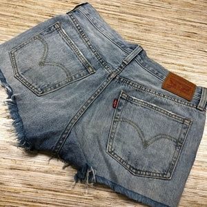 Levi's Orange tab cutoff shorts